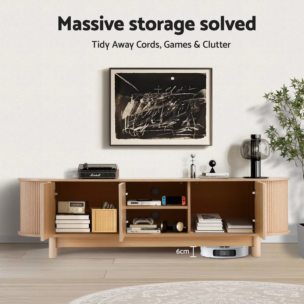 Artiss 160cm Entertainment Unit Storage Cabinet Pine