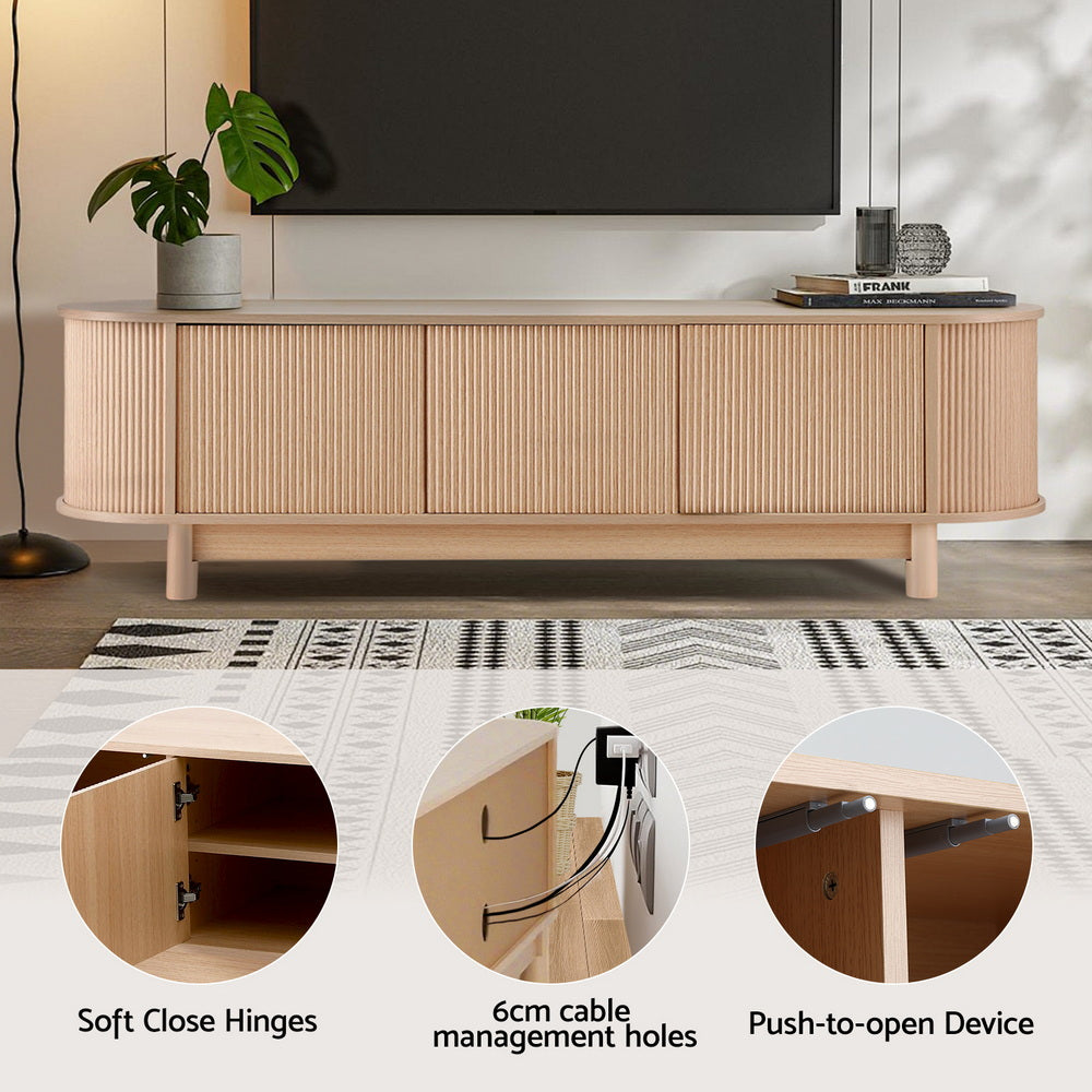 Artiss 160cm Entertainment Unit Storage Cabinet Pine