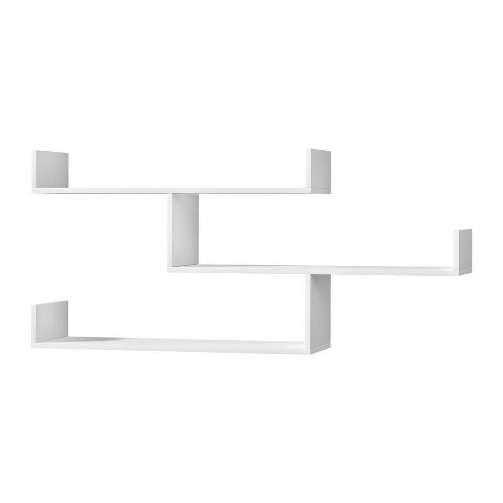 3-Tier Floating Wall Shelf White