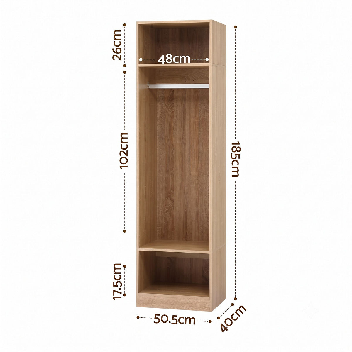 Artiss 2X Wardrobe Clothes Closet Storage Organiser Shelf Pine