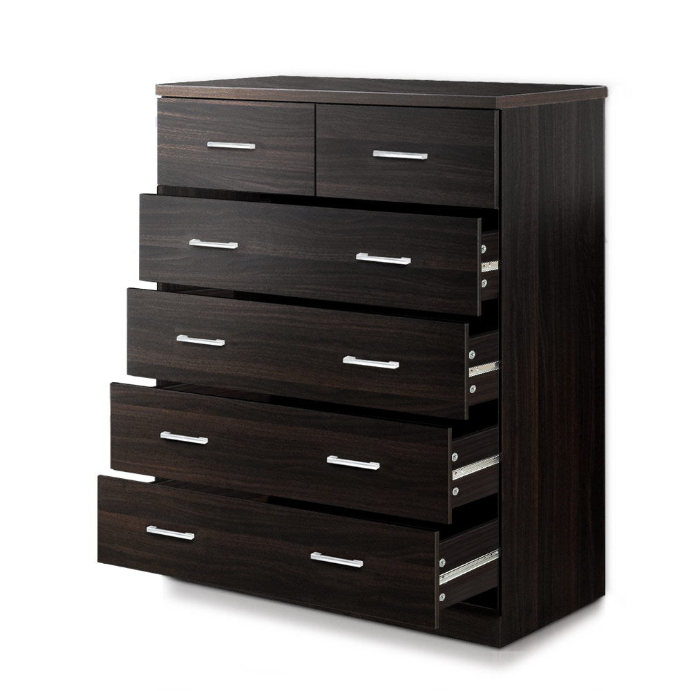 Andes 6-Drawer Tallboy Chest Walnut