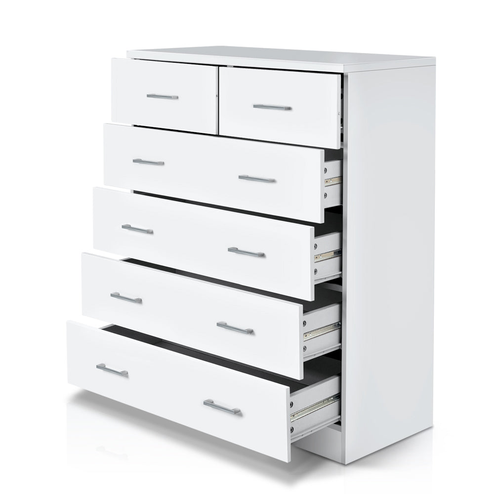 ANDES 6-Drawer Tallboy White