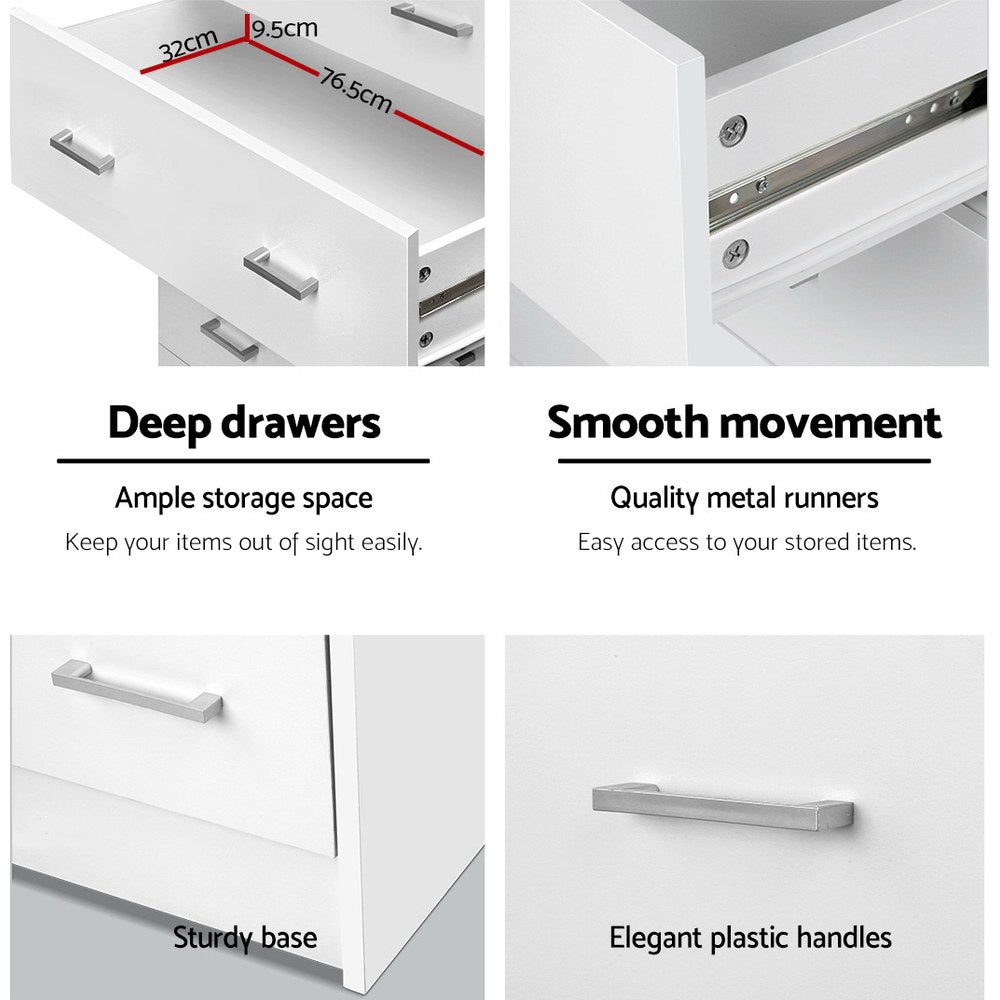 ANDES 6-Drawer Tallboy White