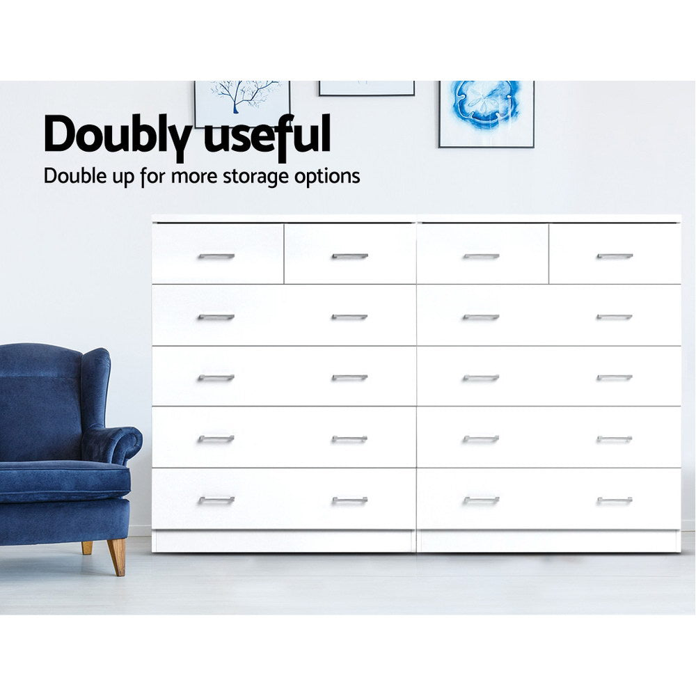 ANDES 6-Drawer Tallboy White