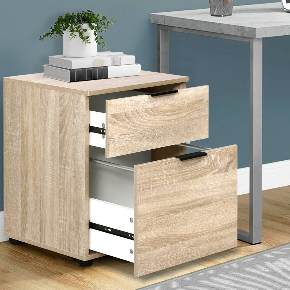 Artiss 2-Drawer Filing Cabinet Office Storage Wood