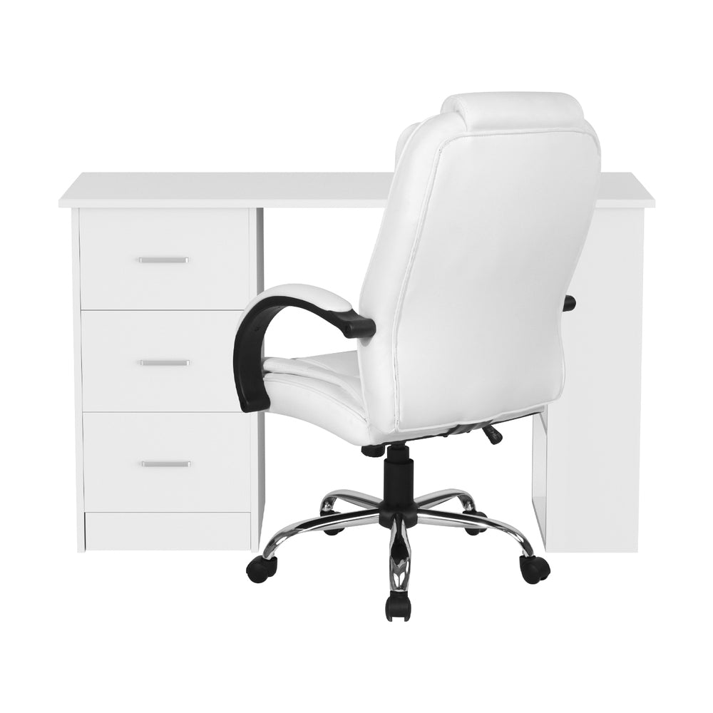 Artiss 120cm Computer Desk & Executive Office Chair Set White