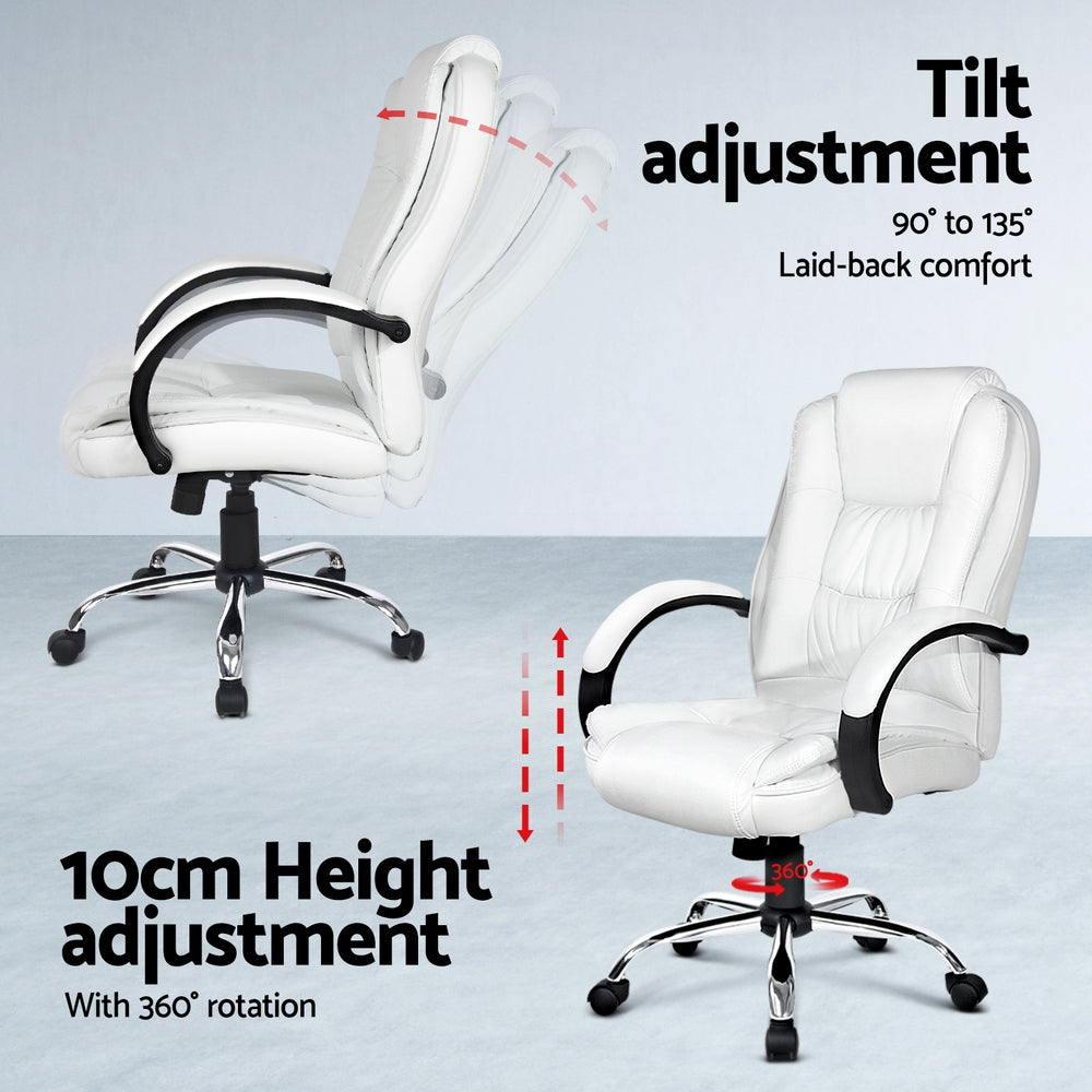 Artiss 120cm Computer Desk & Executive Office Chair Set White