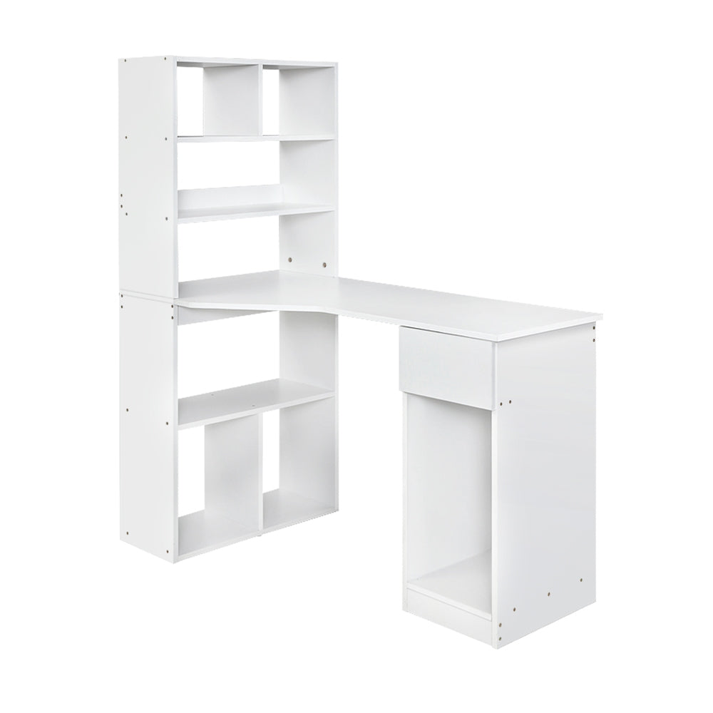 Artiss 120CM Computer Desk with Bookshelf Drawer White