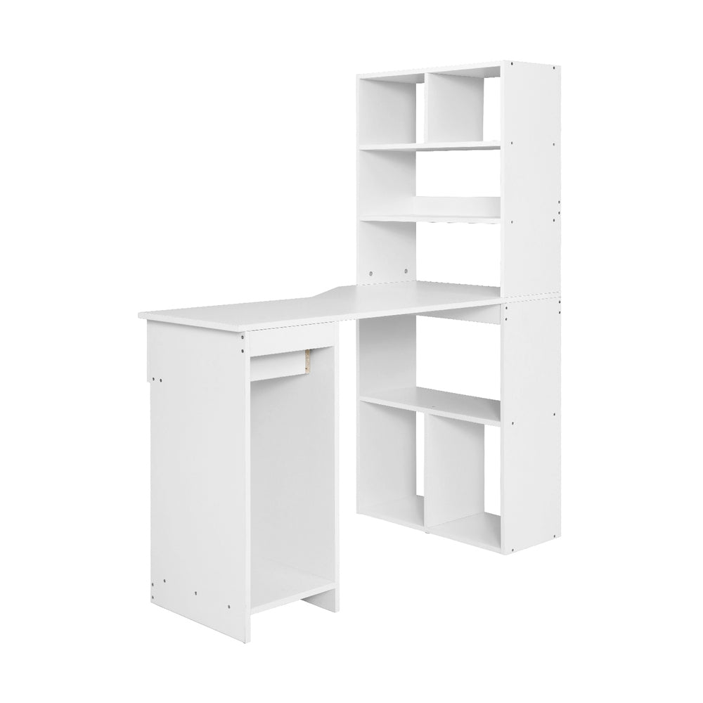 Artiss 120CM Computer Desk with Bookshelf Drawer White