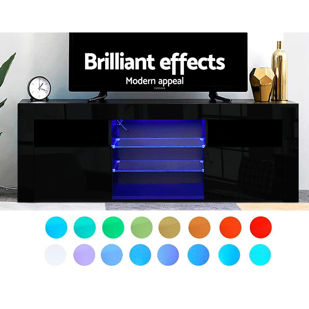 Bobi 160cm TV Cabinet Entertainment Unit LED Black