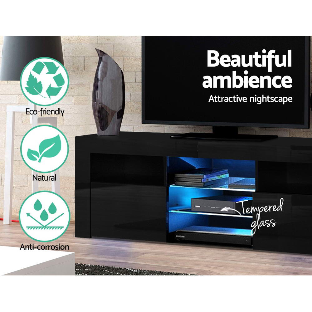 Bobi 160cm TV Cabinet Entertainment Unit LED Black