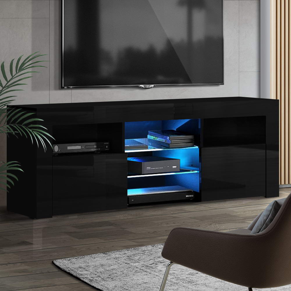 Bobi LED Entertainment Unit Cabinet 160cm Black