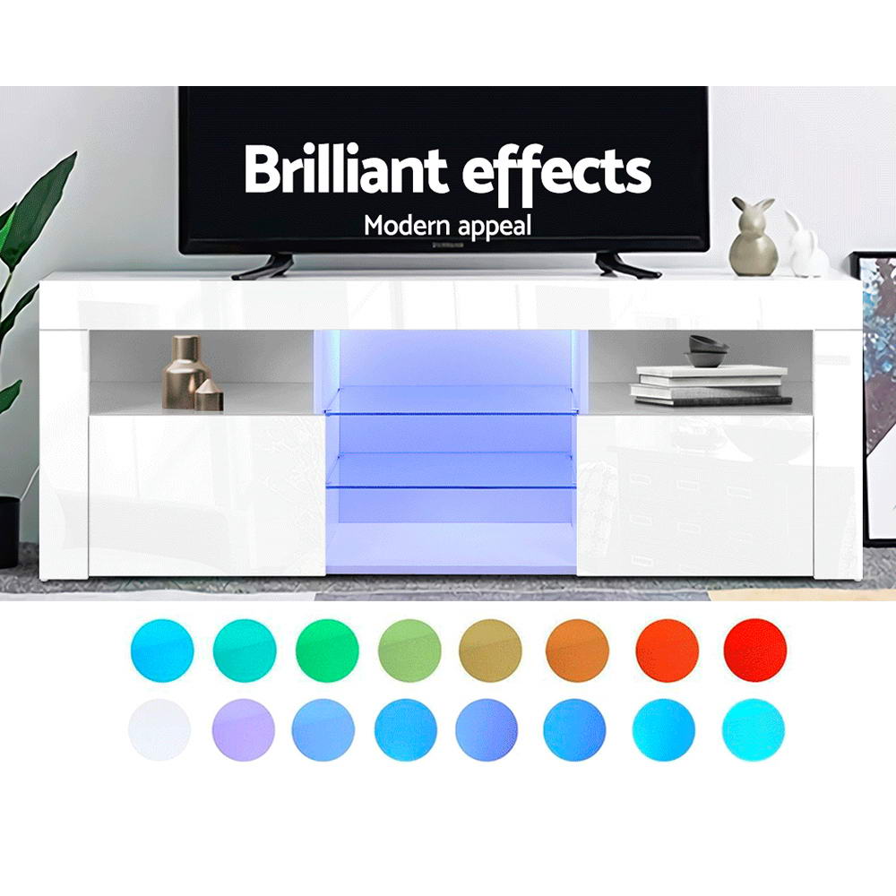 Bobi 160cm TV Cabinet Entertainment Unit LED White