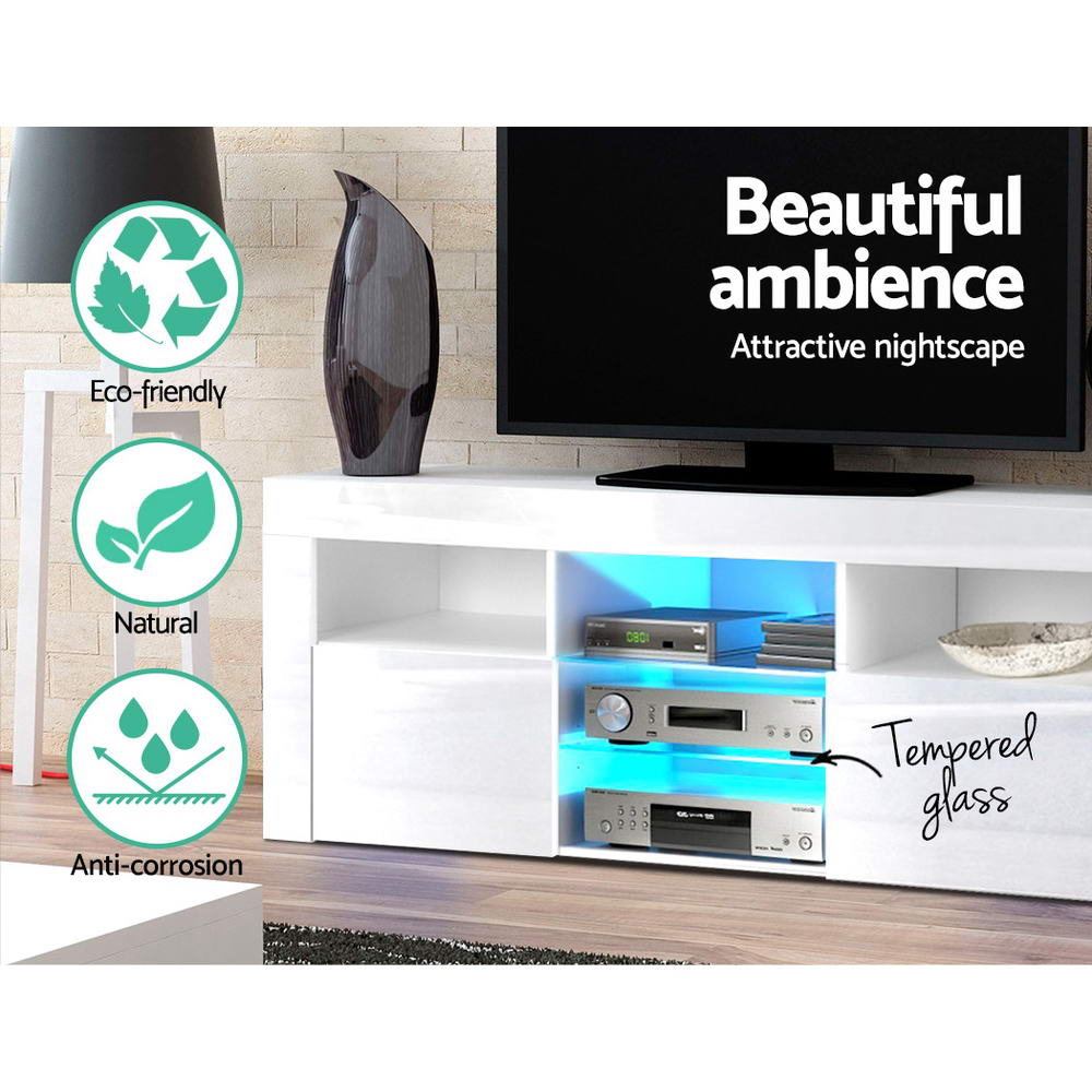 Bobi 160cm TV Cabinet Entertainment Unit LED White