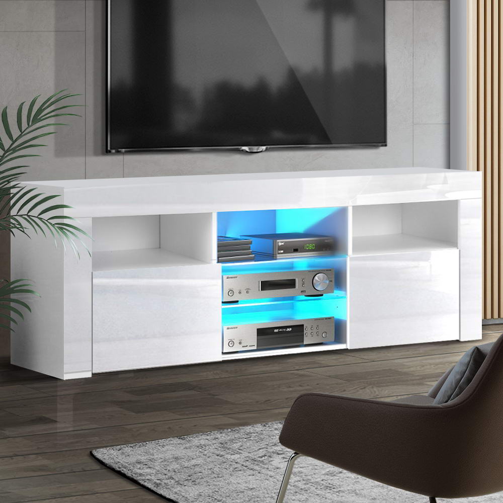 Bobi 160cm TV Cabinet Entertainment Unit LED White