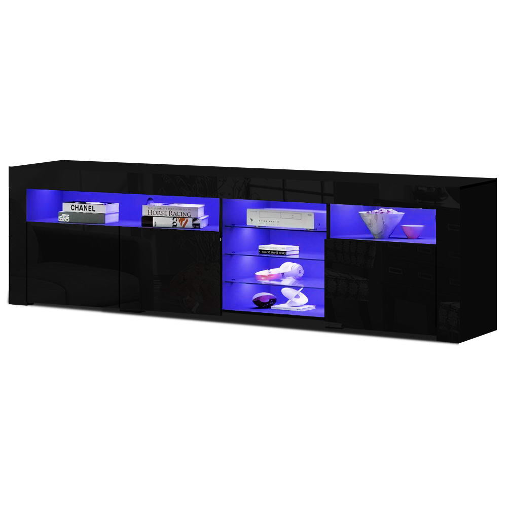 Bobi 180cm TV Cabinet LED Entertainment Unit Black