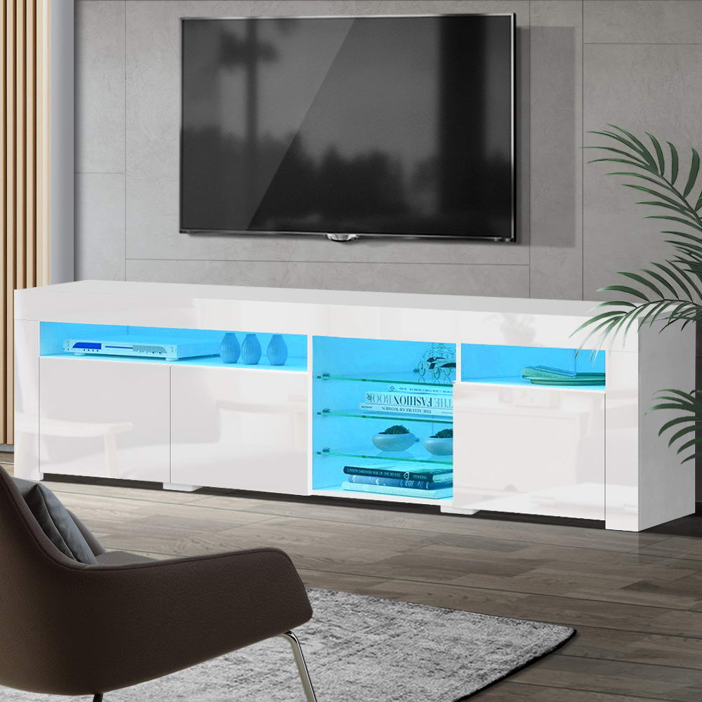 Bobi 180cm TV Cabinet LED Entertainment Unit White