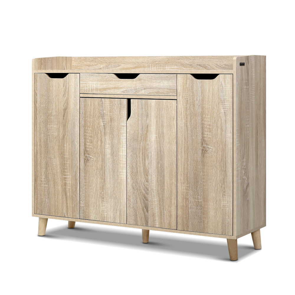 Cissy Shoe Rack Cabinet 26 Pairs Adjustable Pine