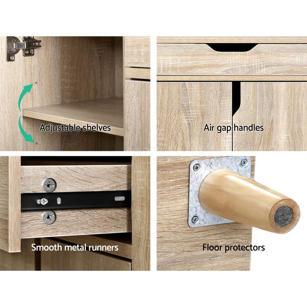 Cissy Shoe Rack Cabinet 26 Pairs Adjustable Pine