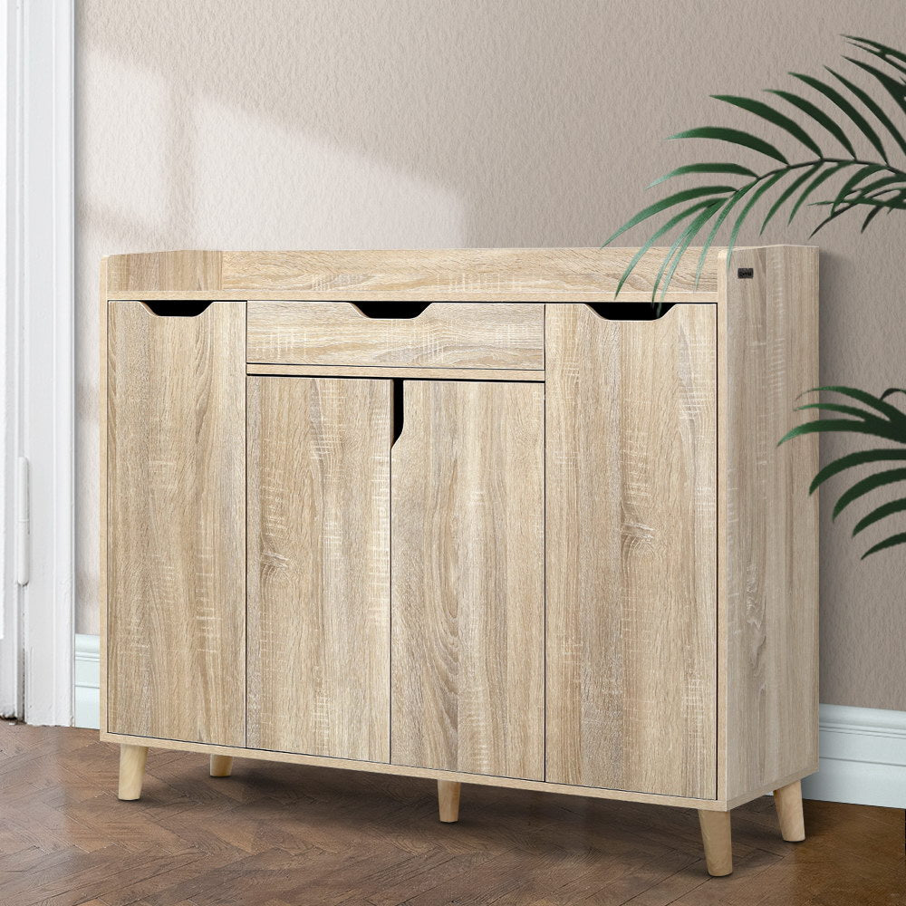 Cissy Shoe Rack Cabinet 26 Pairs Adjustable Pine
