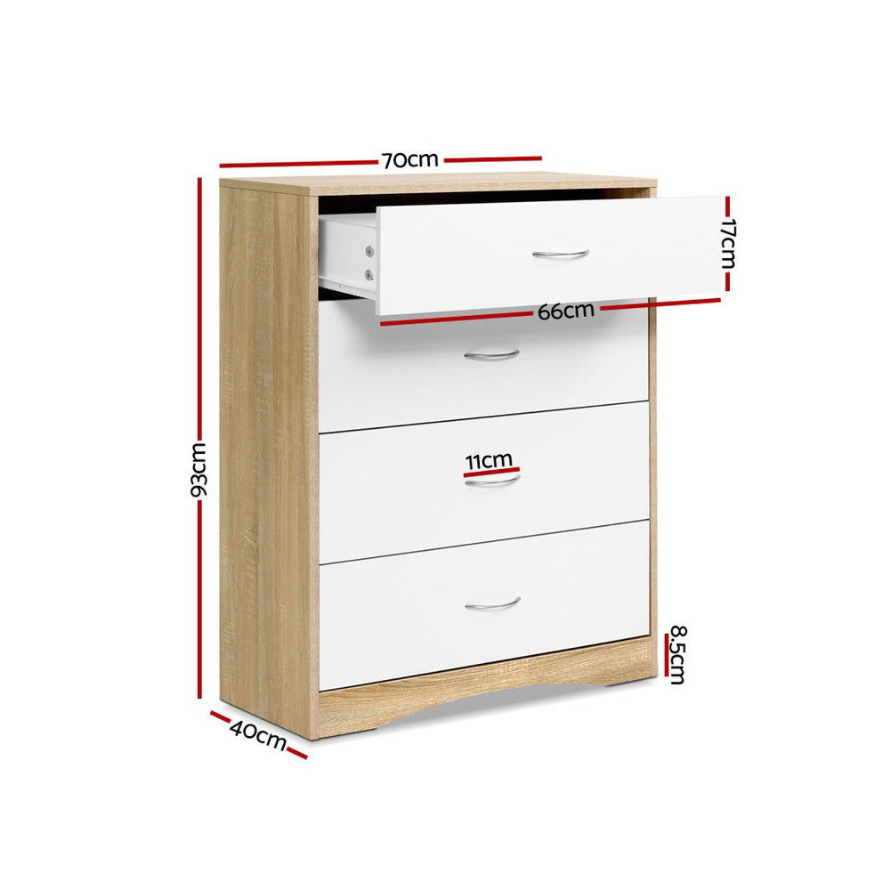 BURL 4-Drawer Chest White Oak