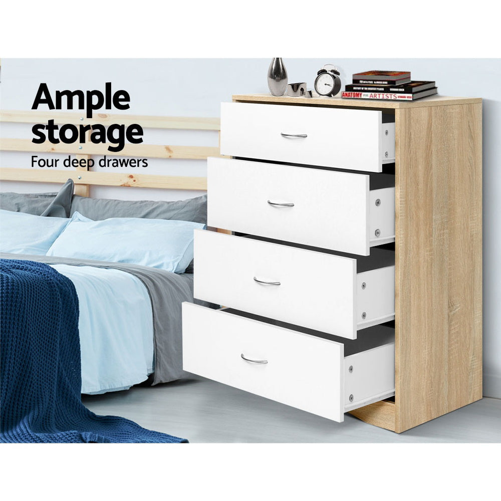 BURL 4-Drawer Chest White Oak
