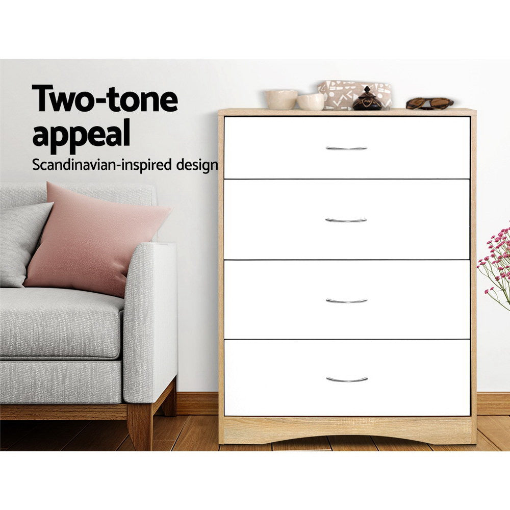 BURL 4-Drawer Chest White Oak