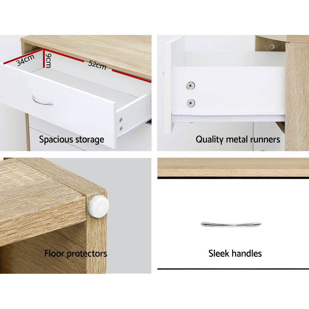 BURL 4-Drawer Chest White Oak