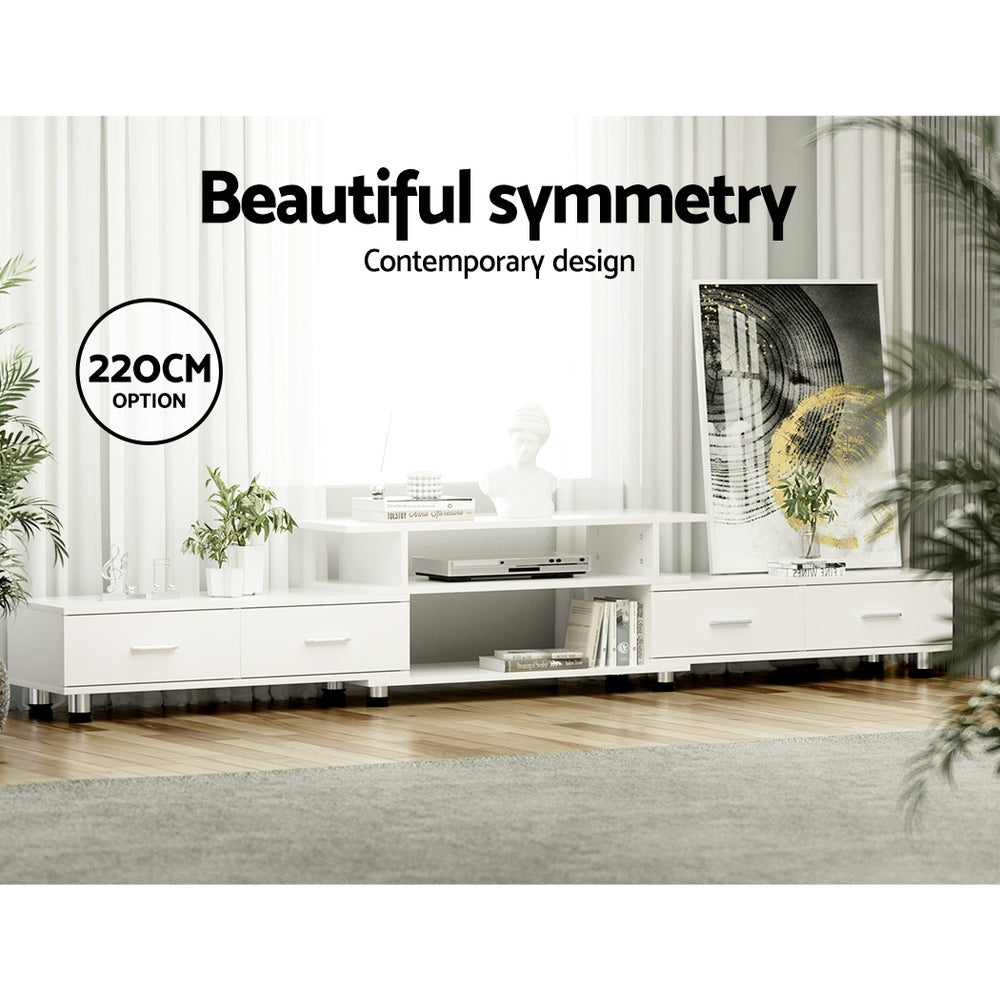 Artiss Extendable TV Cabinet Entertainment Unit 160-220CM White