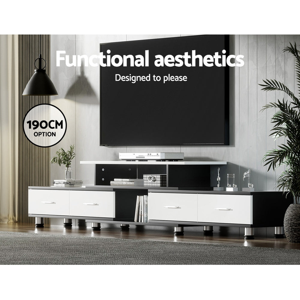 Artiss Extendable TV Cabinet Entertainment Unit Black/White
