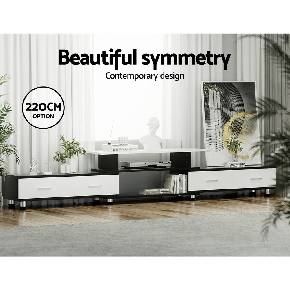 Artiss Extendable TV Cabinet Entertainment Unit Black/White