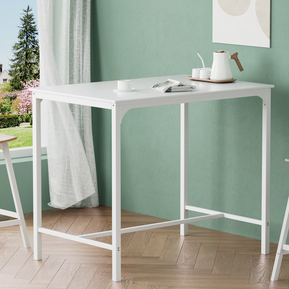 Brenda Bar Table Metal Legs High Kitchen Pub White