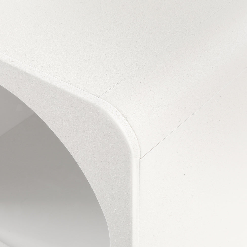 ARCHED Bedside Table White Shelves Nightstand