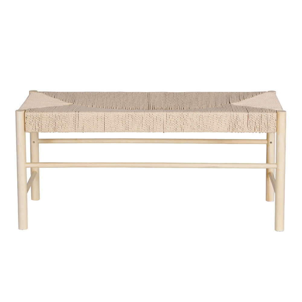 Artiss Dining Bench Paper Rope Seat Wooden Chair 100cm