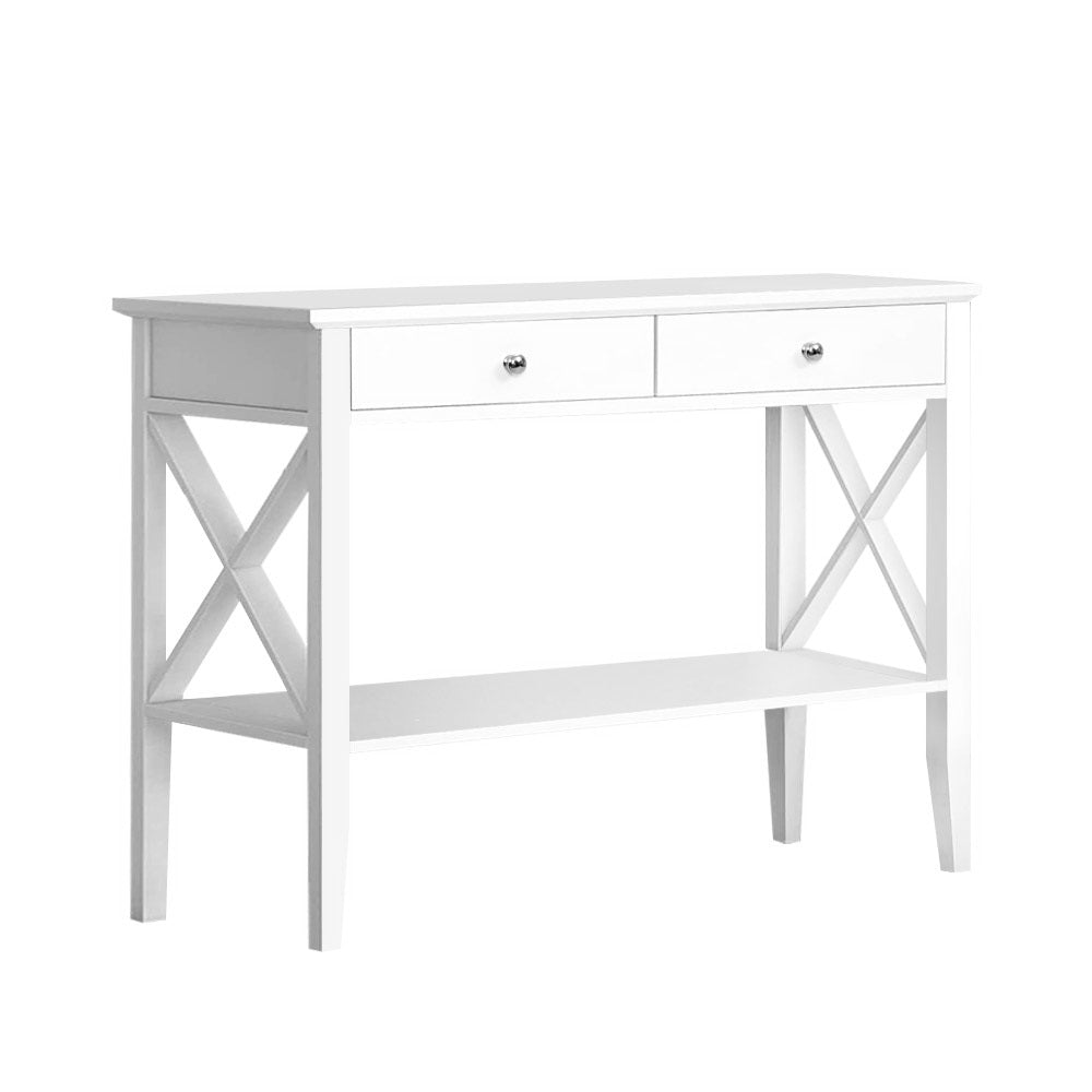 Chole 100CM Console Table 2 Drawers White