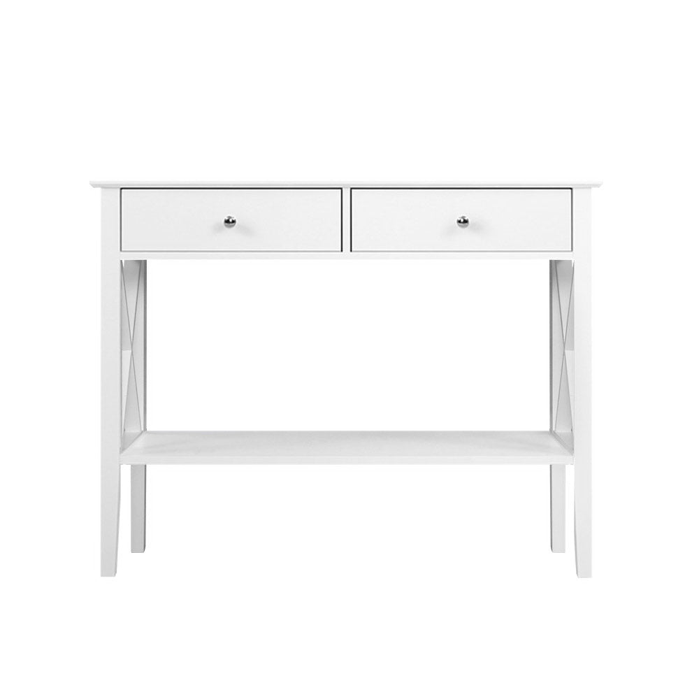 Chole 100CM Console Table 2 Drawers White