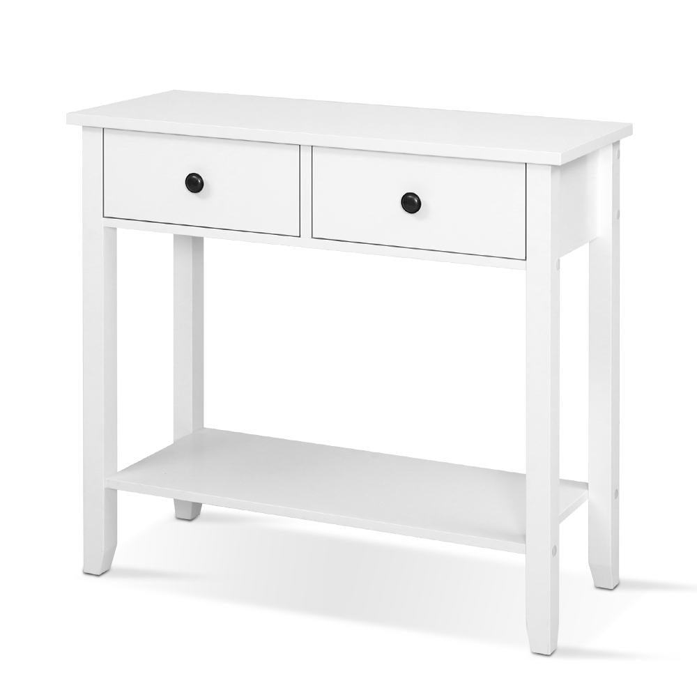 Chole 80cm Console Table 2 Drawers White