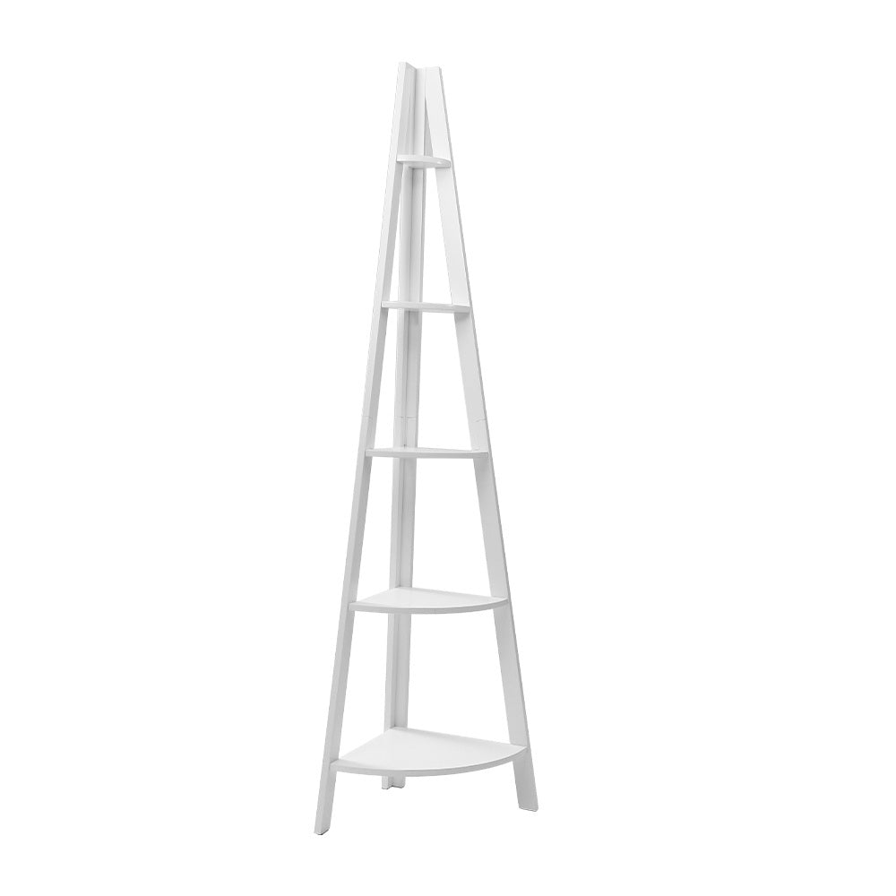 CANE 5-Tier Corner Ladder Shelf White