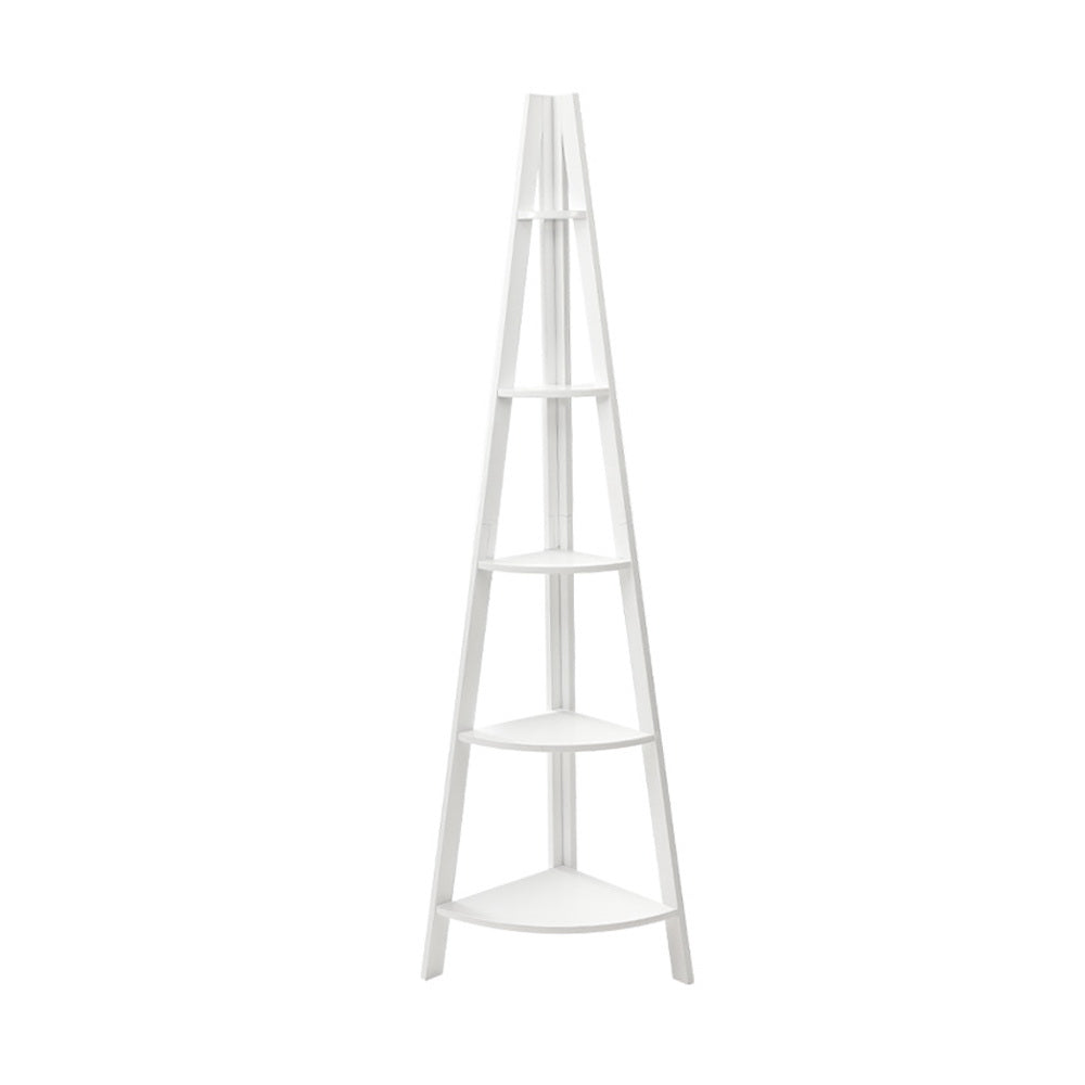 CANE 5-Tier Corner Ladder Shelf White