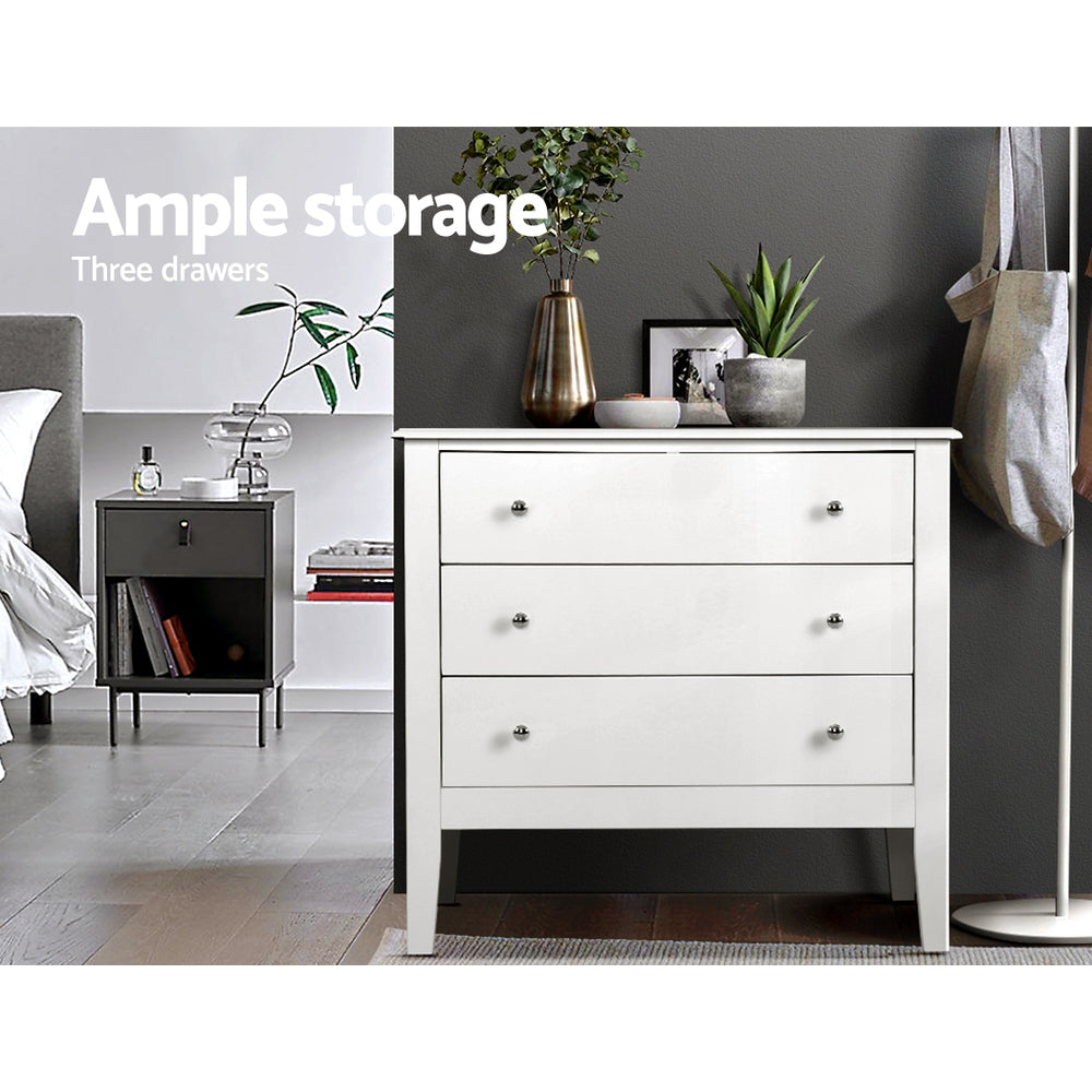 Brittany 3-Drawer Chest White
