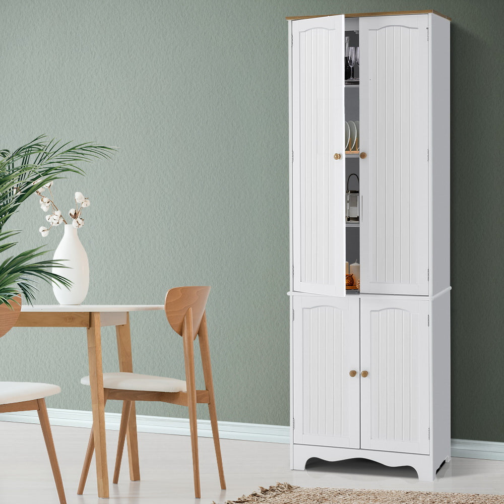 Berne Tall Cupboard 4-Door Sideboard White