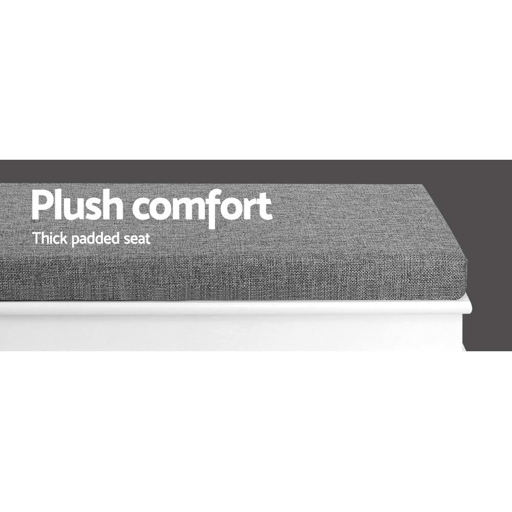Artiss White Shoe Rack Cabinet Bench 8 Pairs