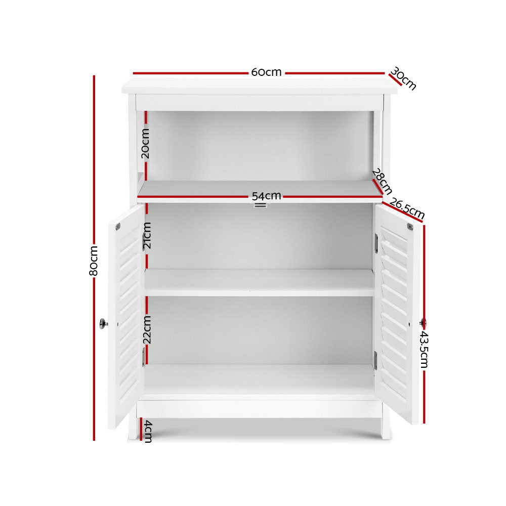 IVOR White Buffet Sideboard Louvred Doors