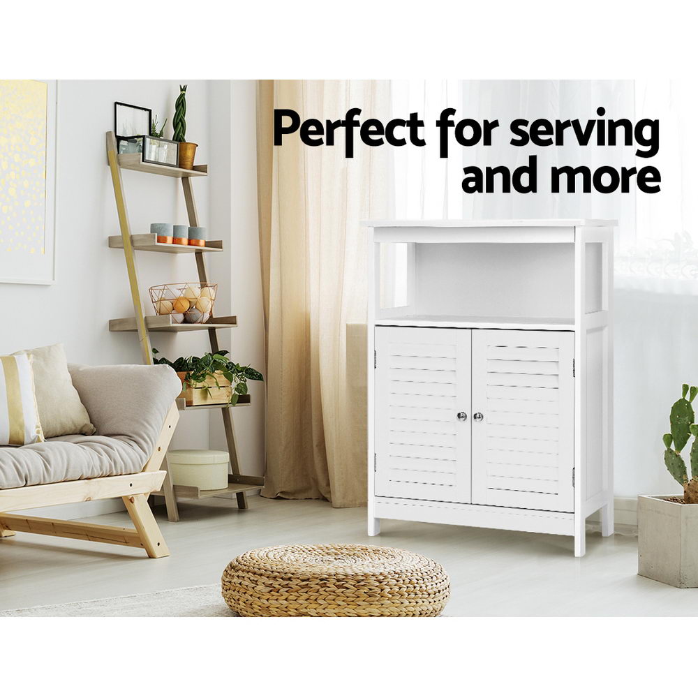IVOR White Buffet Sideboard Louvred Doors