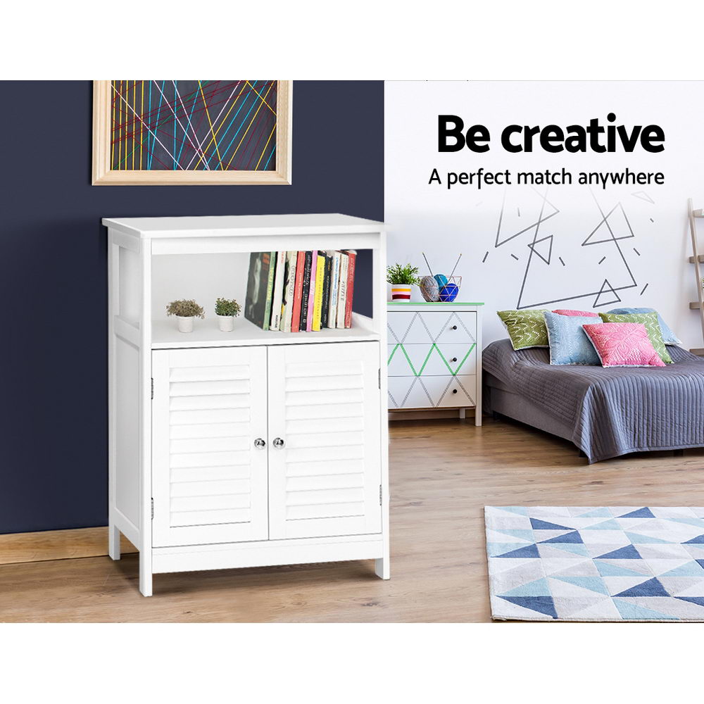 IVOR White Buffet Sideboard Louvred Doors