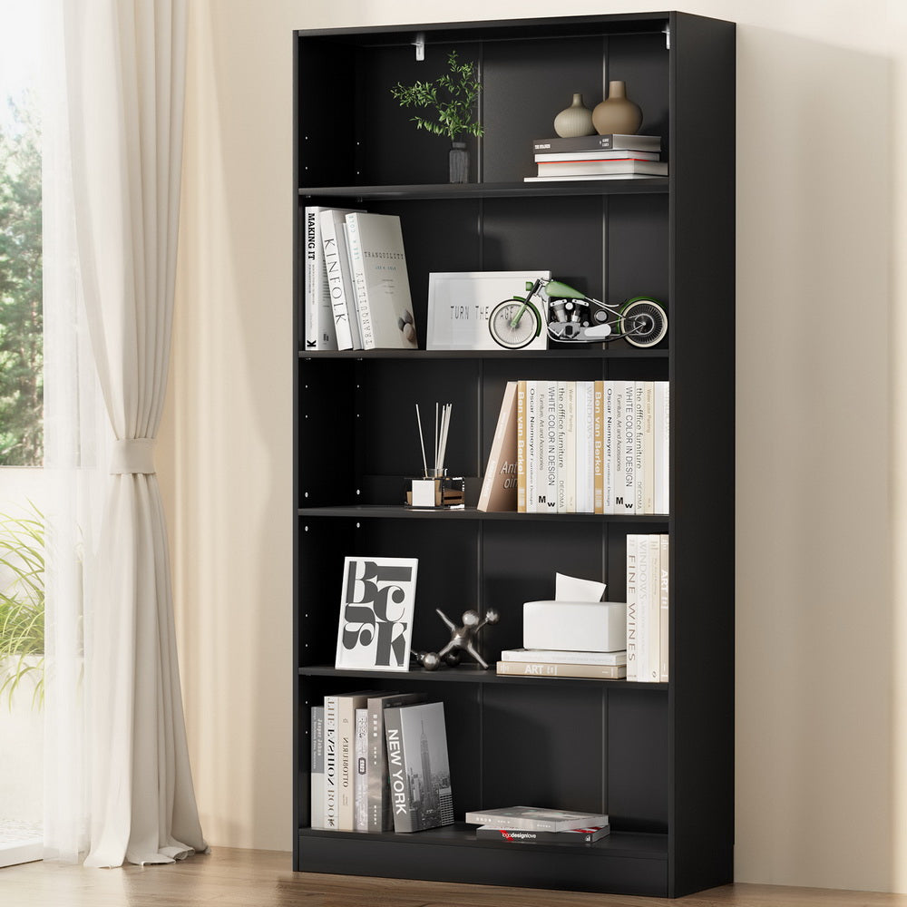 ANTON 5-Tier Bookshelf Black