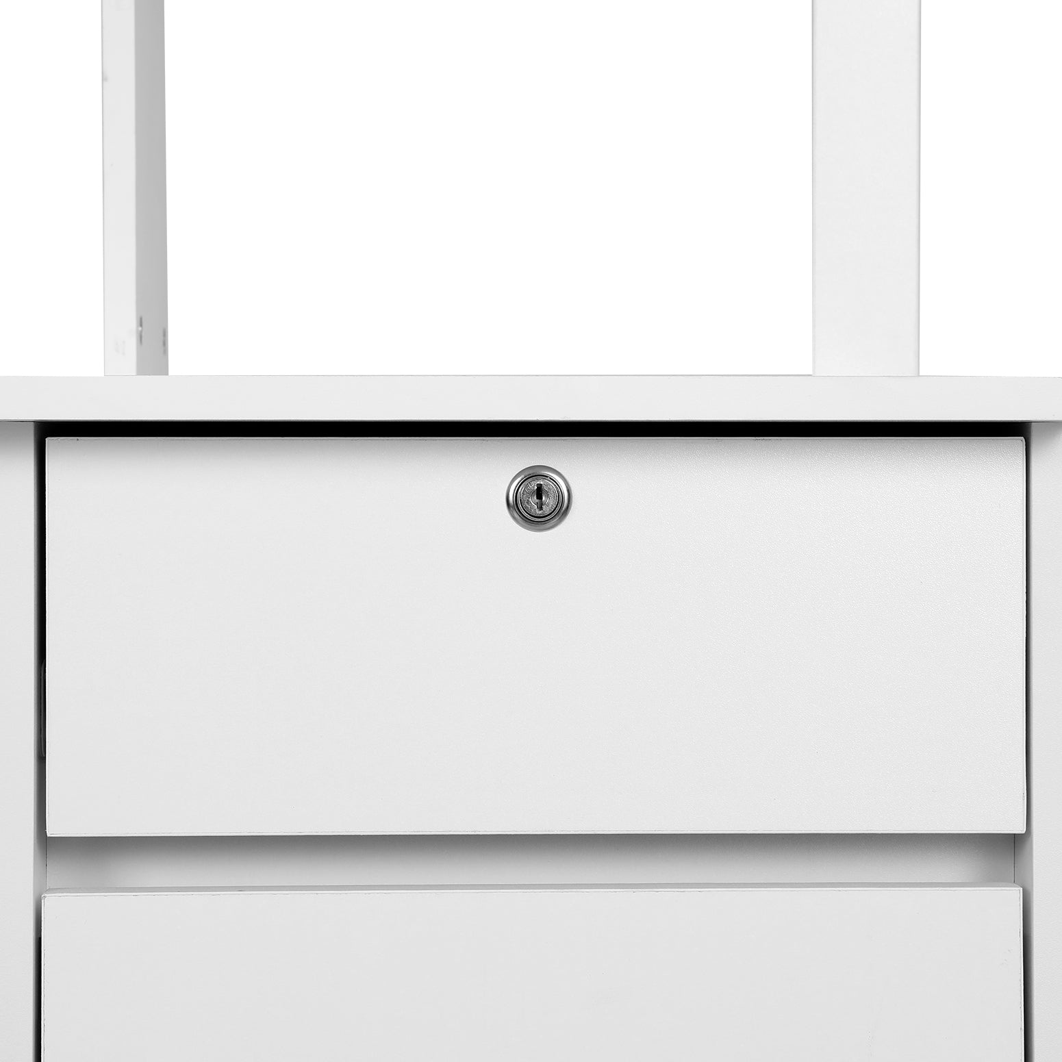 Artiss White Computer Desk with Drawer and Bookshelf Cabinet