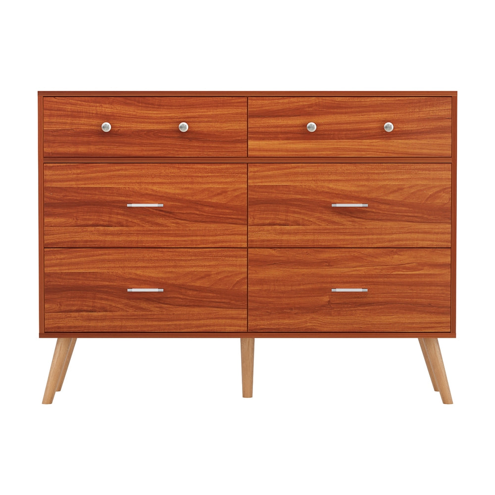 Artiss 6-Drawer Chest Storage Cabinet Walnut