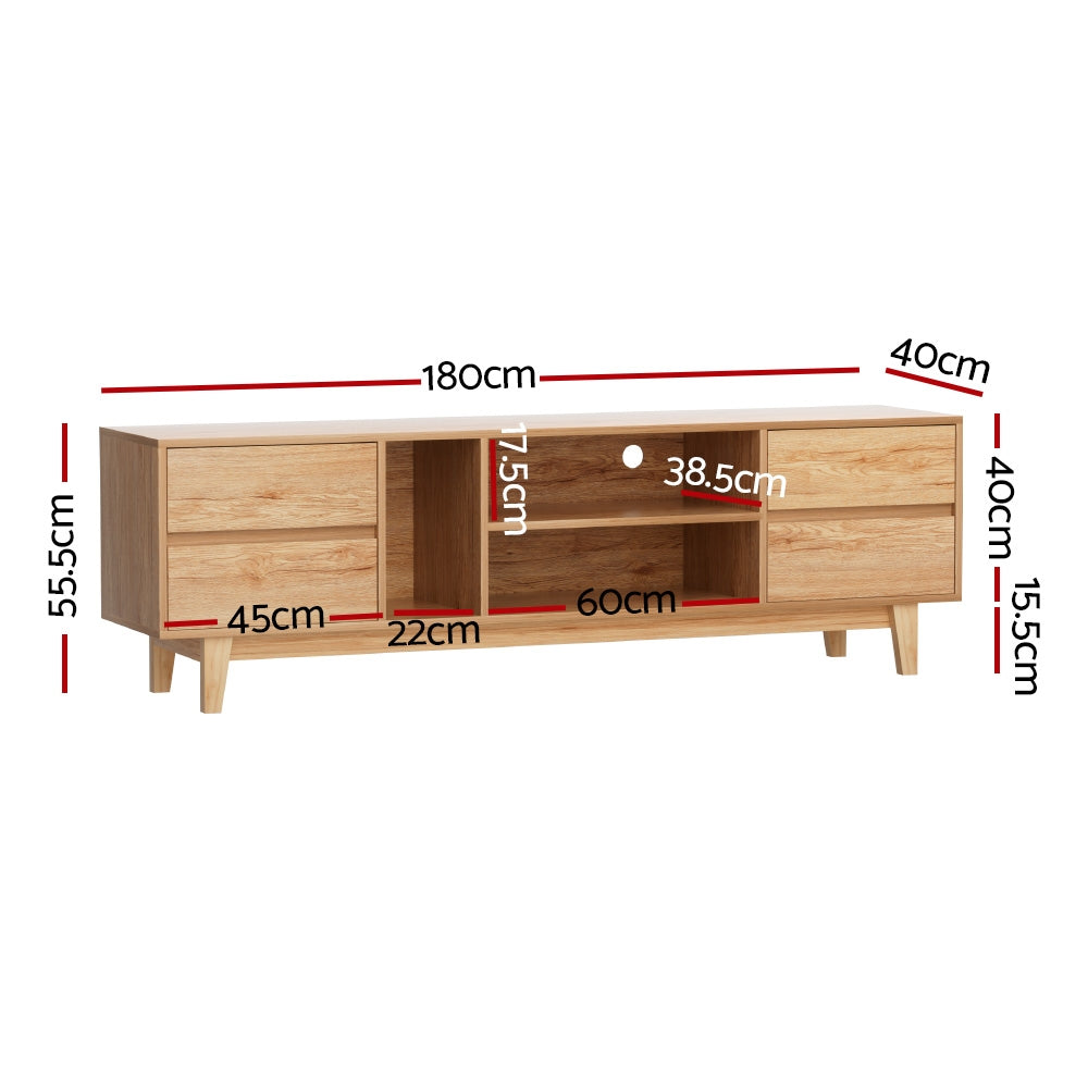 Asa 180cm TV Cabinet Entertainment Unit Pine