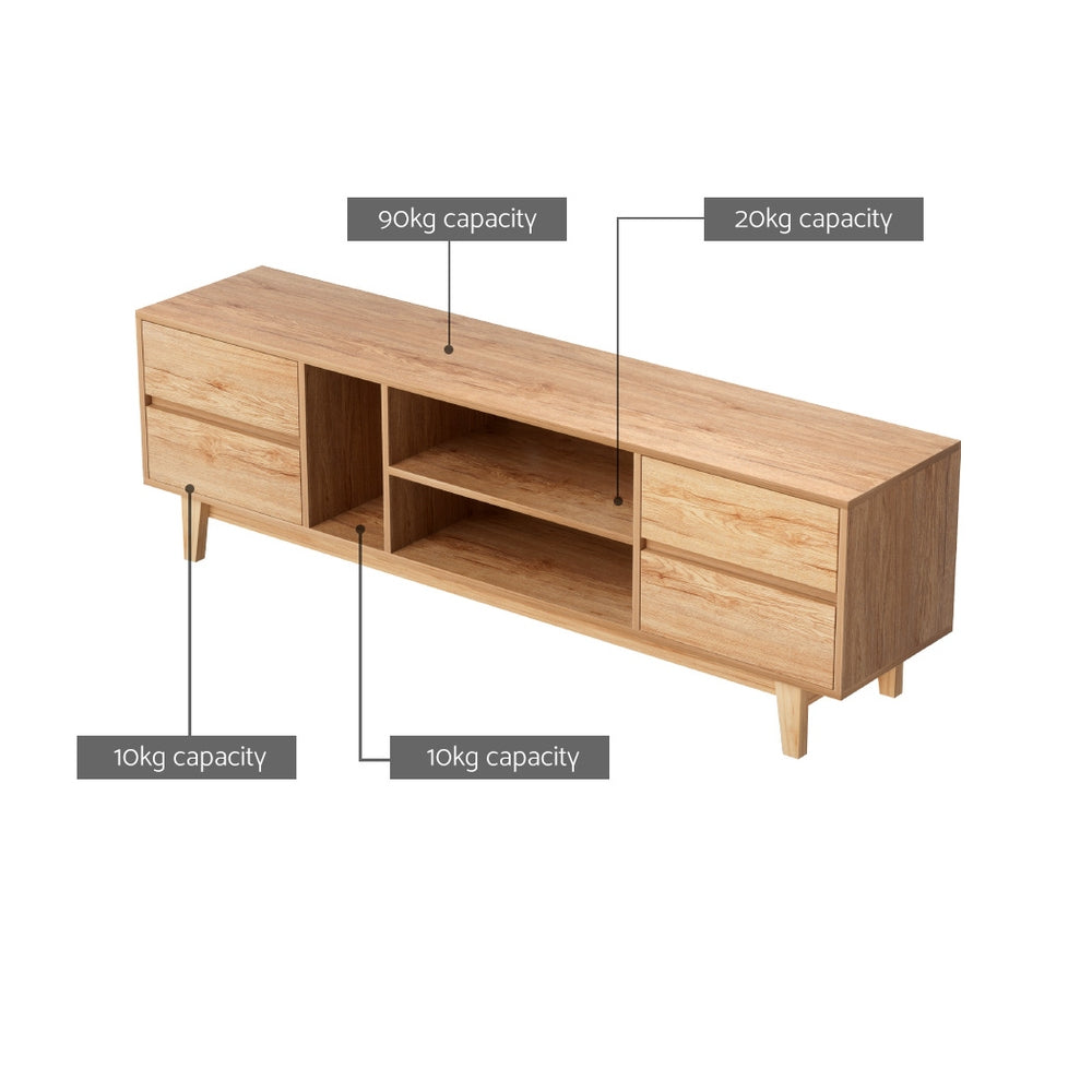 Asa 180cm TV Cabinet Entertainment Unit Pine